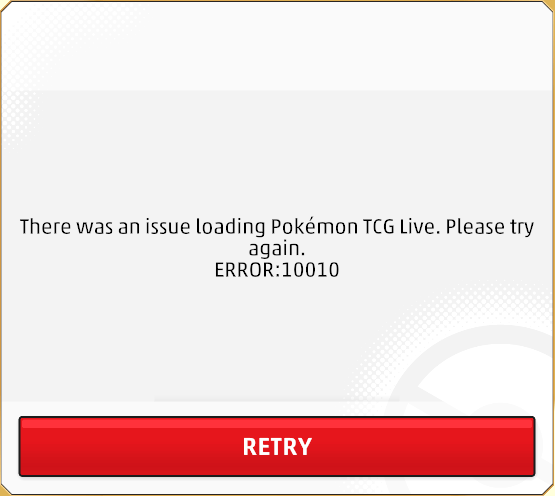 What is Pokemon TCG Live Error 10010