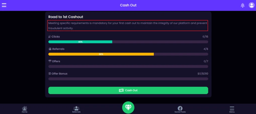 How to Cash out in Social Oasis App