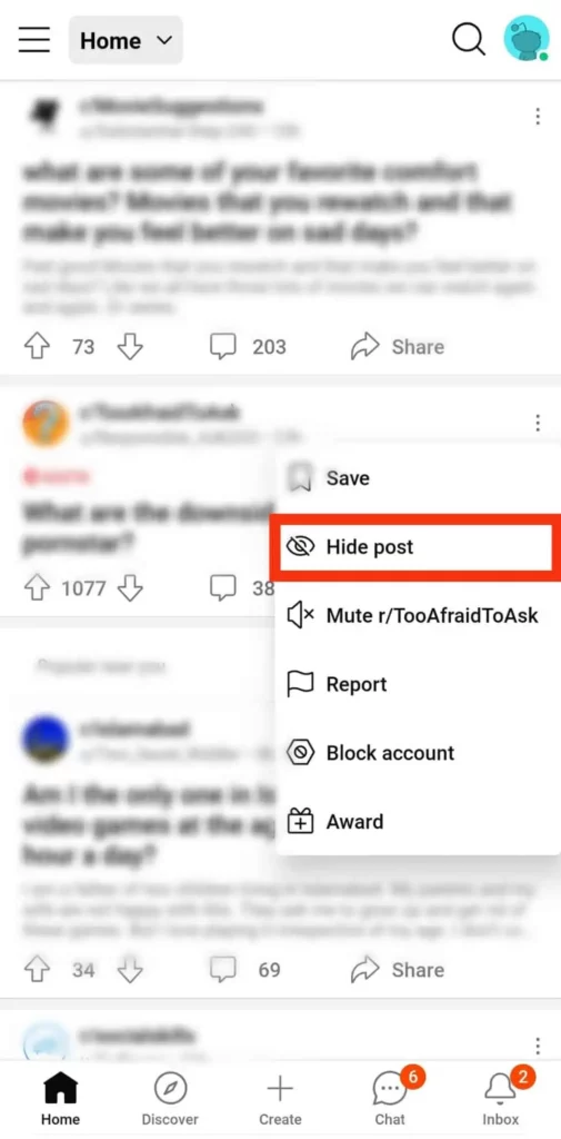 What Does Hide Do on Reddit