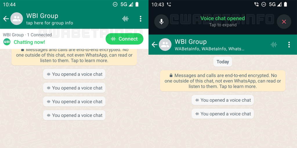 WhatsApp Group Voice Chats
