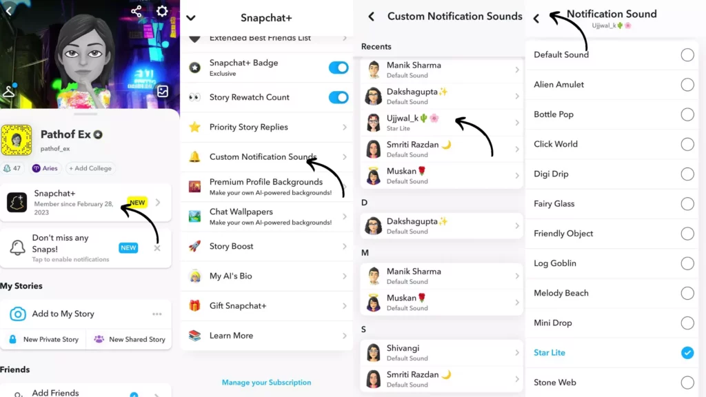 How to Get Custom Notification Sounds For Your Friends in Snapchat Plus?