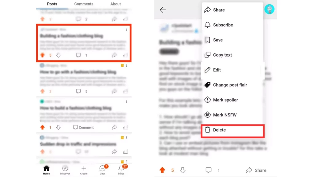 How To Delete a Post on Reddit?