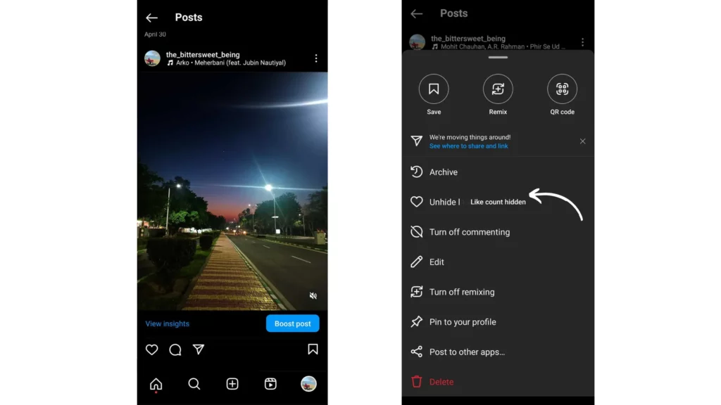 Fix Instagram Likes Not Showing By Unhiding Like Count on a Post