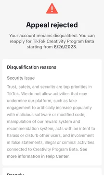  Fix Account Disqualified From TikTok Creativity Program By Reapplying For the Program