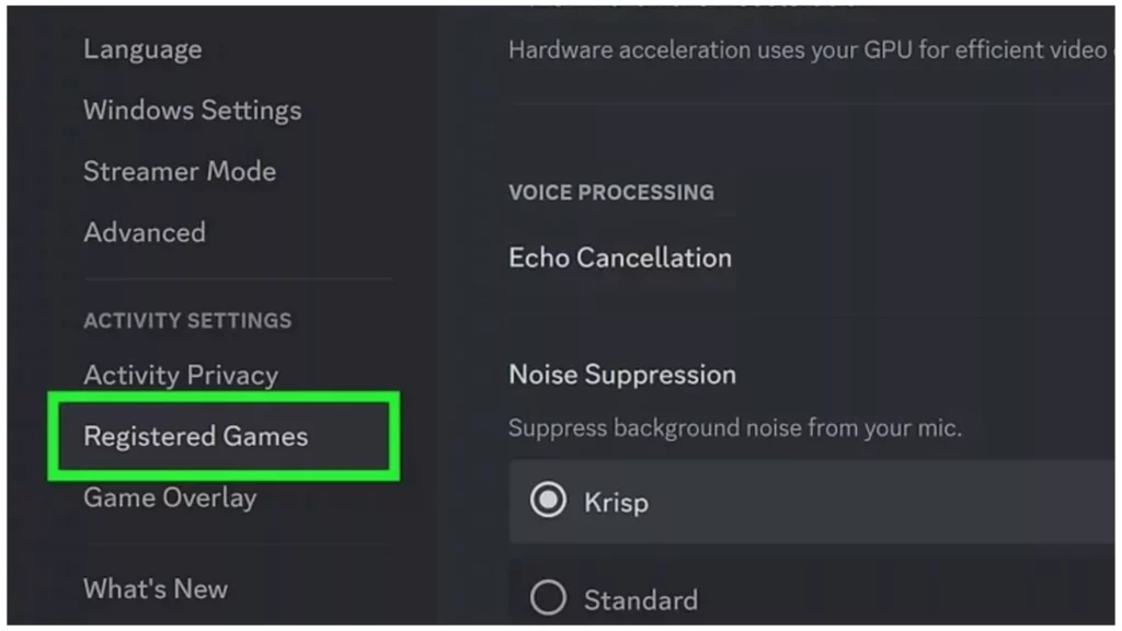 Select Registered Games; How to Stream Hulu on Discord Without Black Screen
