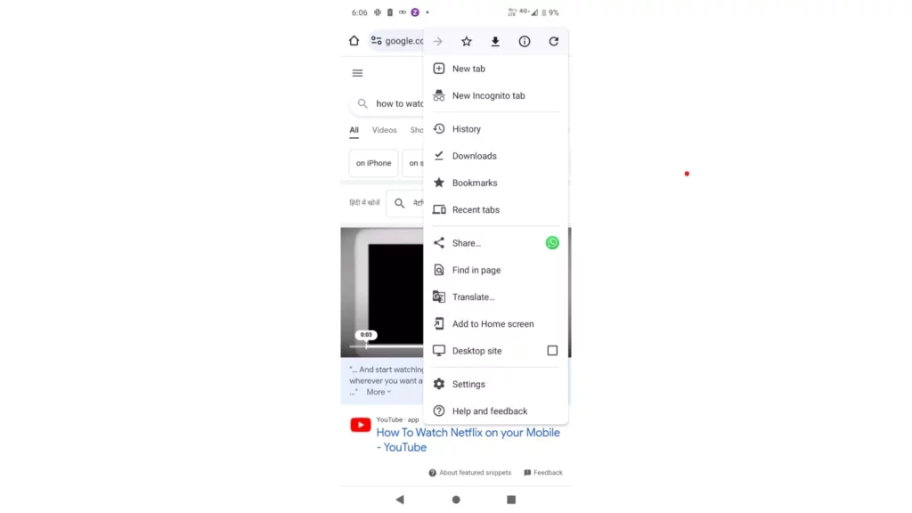 Click on Three-Vertical Dots; How to Open Google Desktop Version on Mobile on iPhone & Android?