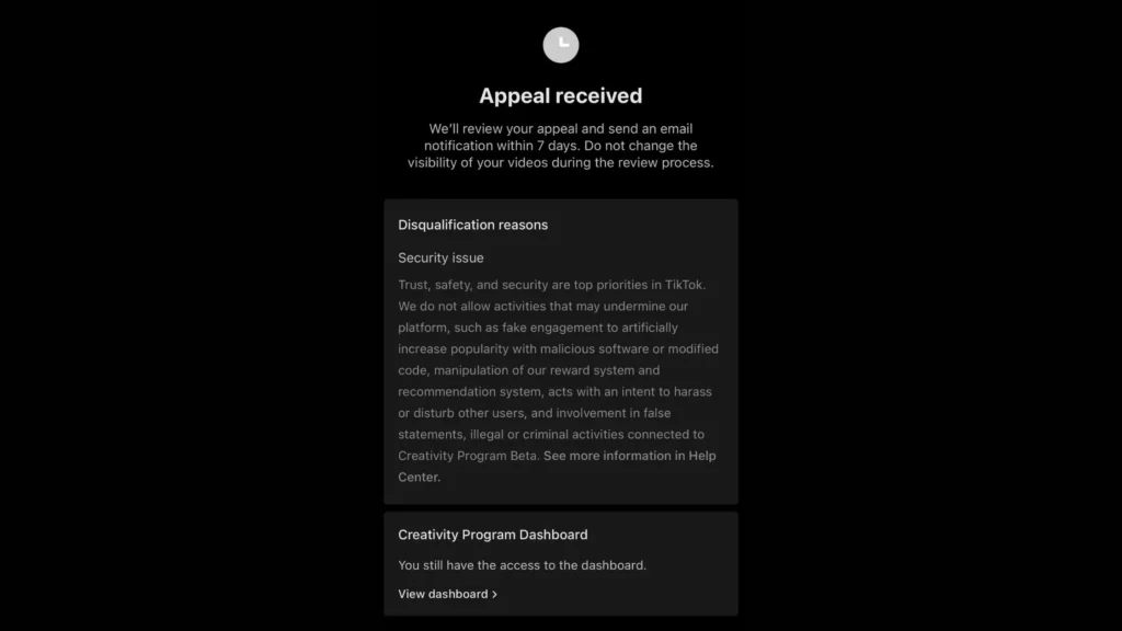  Fix Account Disqualified From TikTok Creativity Program By Submitting an Appeal 