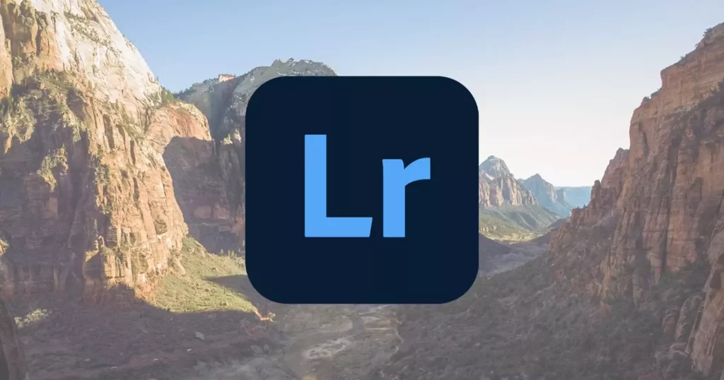 Lightroom logo with mountain background; How to Invert a Picture on iPhone