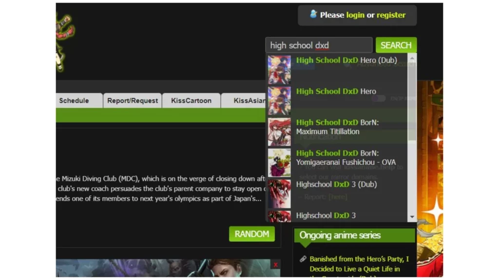 Search Anime Series; How to Download From KissAnime