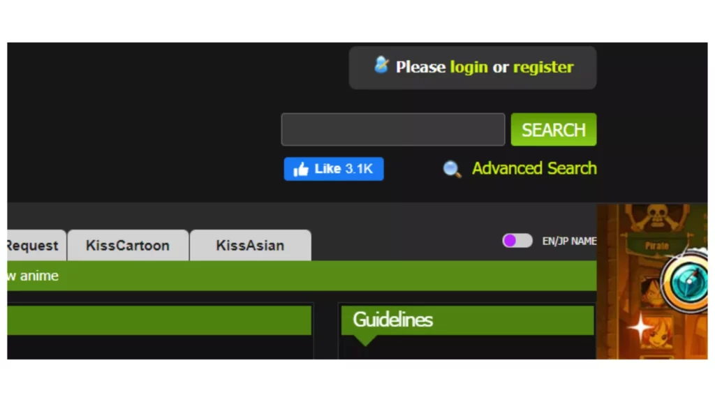 login or Sign Up Option; How to Download From KissAnime