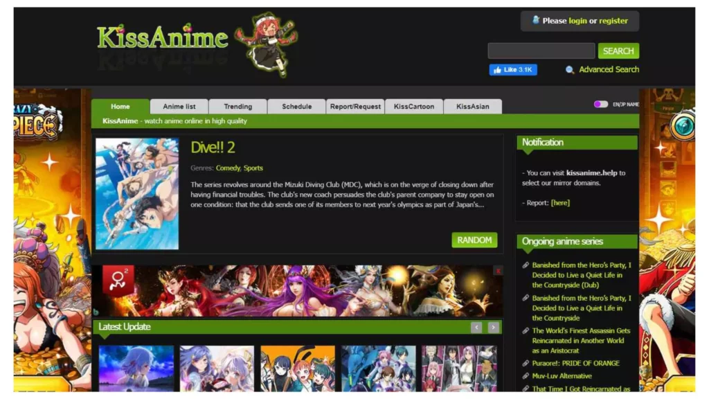 KissAnime Main Page; How to Download From KissAnime