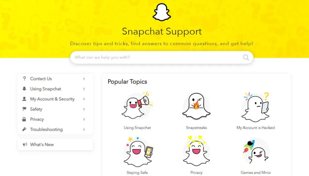 Contact Snapchat Support Through the Website