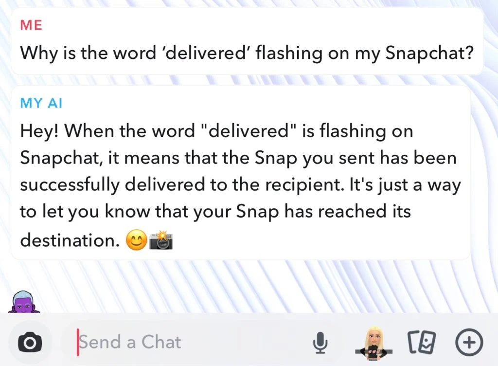 Why the Delivered sign is flashing on Snapchat