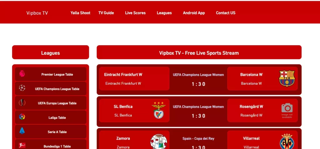 VipBox-TV-Homepage; 25 Free & Legal Football Streaming Sites: 2023 Updated List