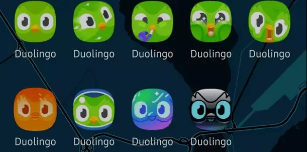 Various Duolingo apps in the frame; How to Change Duolingo App Icon & Personalize Your Learning?