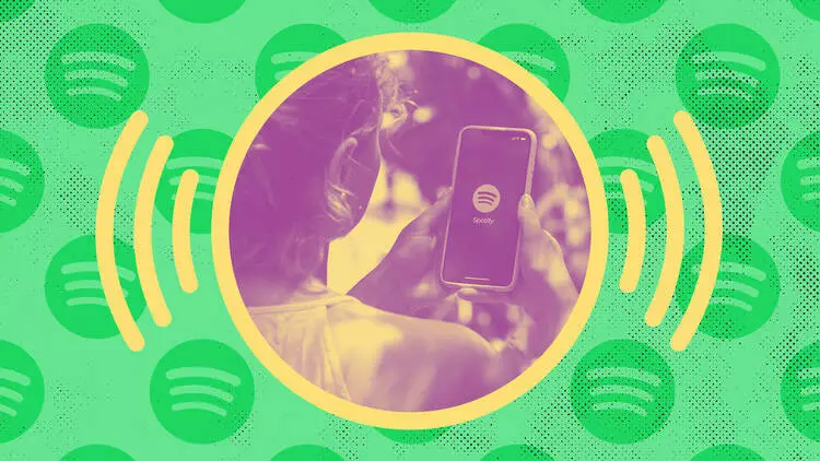 a girl playing spotify on her phone; Does Spotify Wrapped Minutes Include Podcasts - Spotify Wrapped 2023?