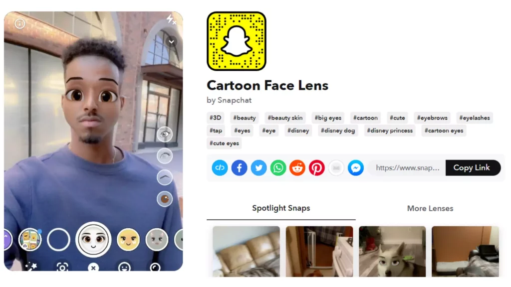 Cartoon Face Lens