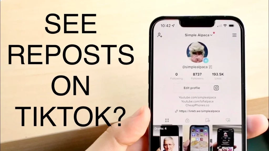 how to see your reposts on TikTok