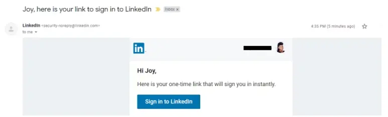How to Use LinkedIn One Time Link to Sign in