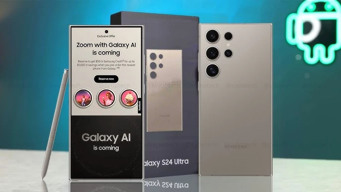 Samsung Галактика ИИ;  Samsung Zoom с датой выпуска Galaxy AI